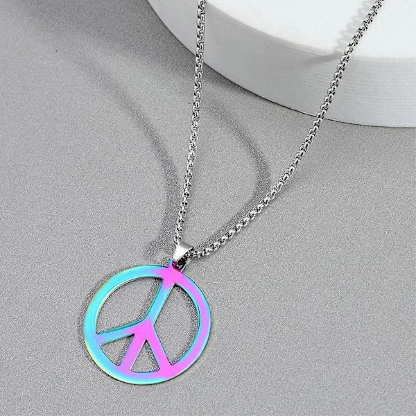 Fredstegn halskjede, choker i rustfritt stål, sjarmerende unisex, anheng i hippiestil, for fester, forlovelser, bryllup, skoleball, datoer