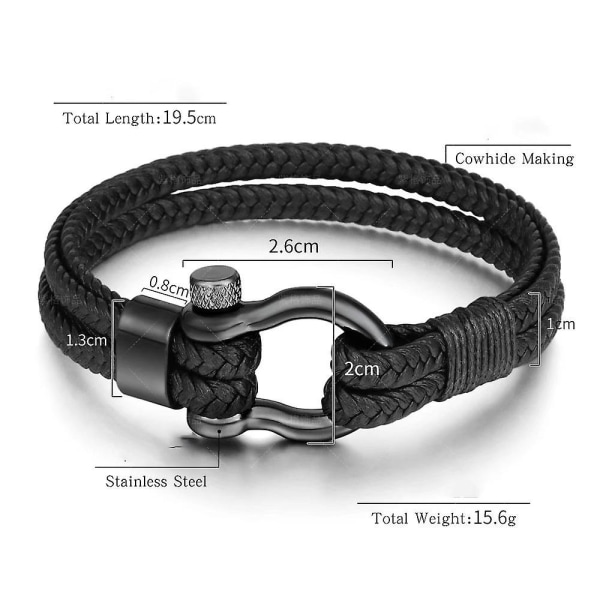 Flätat armband - Svart