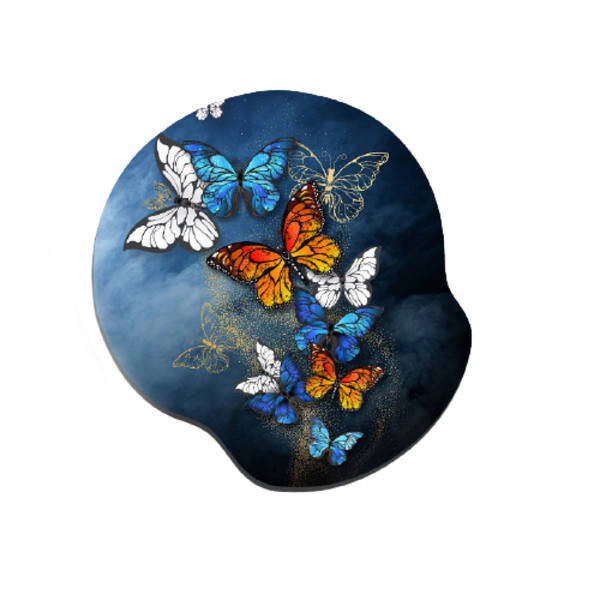 Lent Bounce Memory Foam Wrist Mouse Pad -King Butterfly