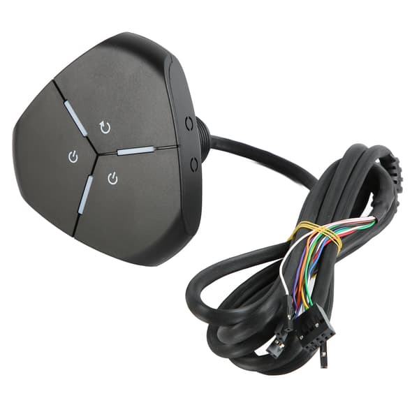 Dobbelt Strømknap Holdbar ABS Desktop Computer PC Strømknap