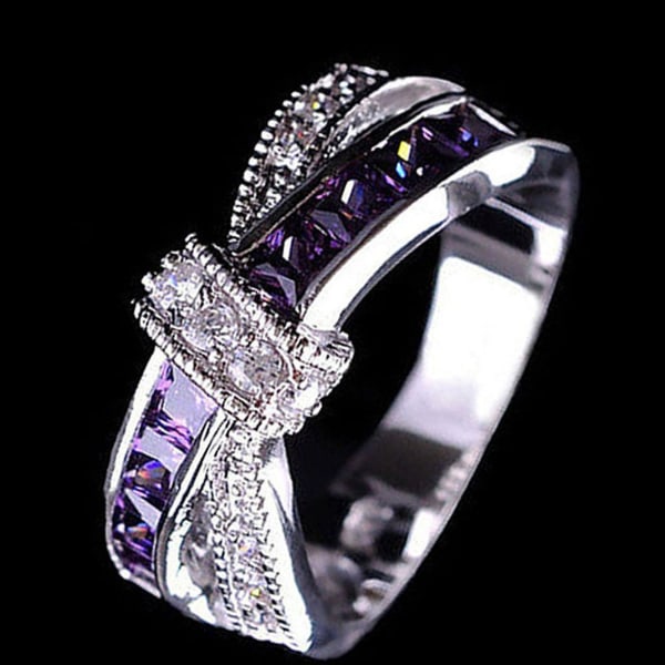 Ring Rhinestone Innlagt Dekorativ Legering Cross Design Finger Band For Party 10