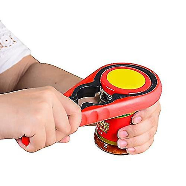 2 stk krukkeåpner, lett grep krukkeåpner for å justere lokket, 4 i 1 multifunksjonell krukkeåpner med sklisikker gummihette
