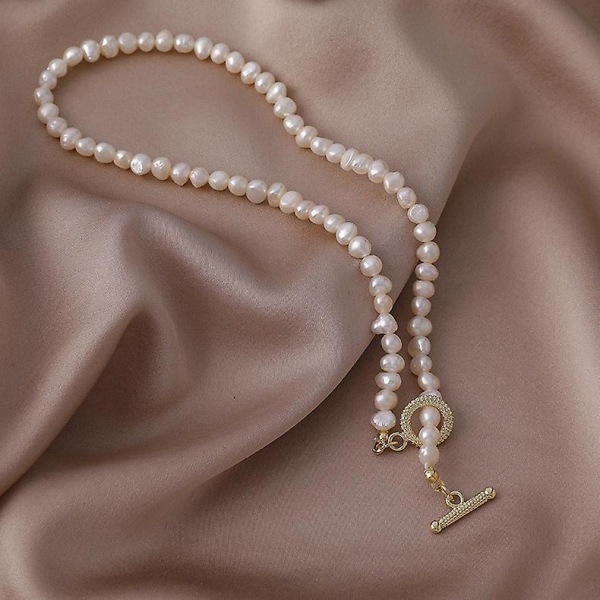 Halskæde Vintage uregelmæssig barok perle piger&#39; Modesmykker Ac3314 A695