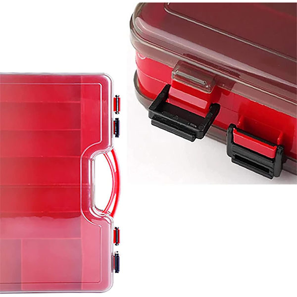 29x20x6 plast fiskesluk oppbevaringsboks Dobbeltsidig redskapsboks Peche agnboks Flueboks for fluefiske lokker agn ørretfluer 24 celler