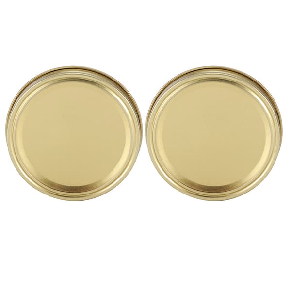 Glasburk Konserveringslock 10st 70mm Guld Cirkulär Ring Skyddsplatta