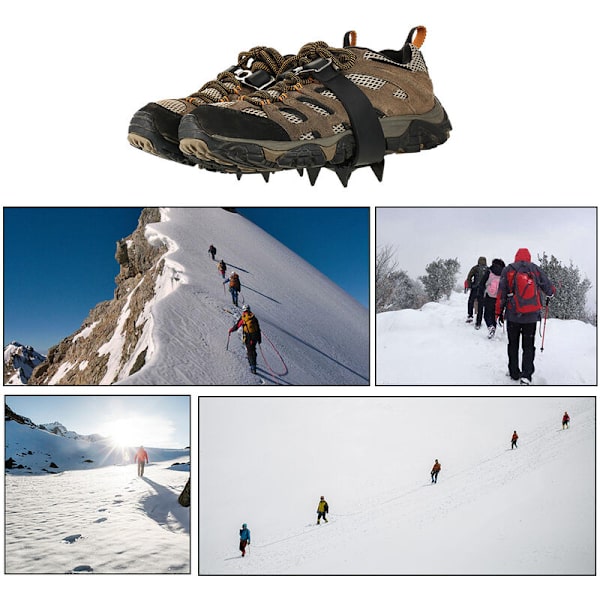 Crampons 4 nelihampaiset luistamattomat kengänsuojat talven luistamattomat lumikiipeilyvarusteet