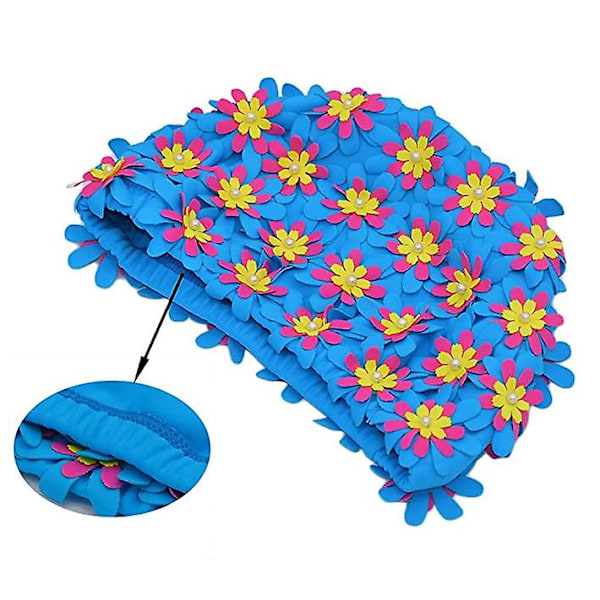 Print cap, retrostil, för kvinnor, blå