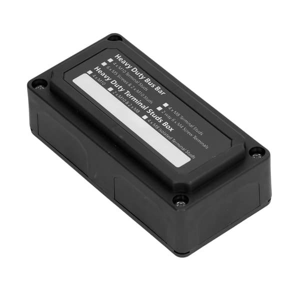 Samleskinneboks M10 Terminal Studs Skruer Strømfordelingssamledåse 48V 300A Sort