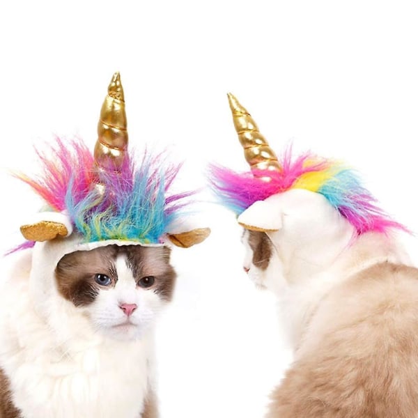 Pet Unicorn Hat Halloween Kattekostume Tilbehør Rollespil