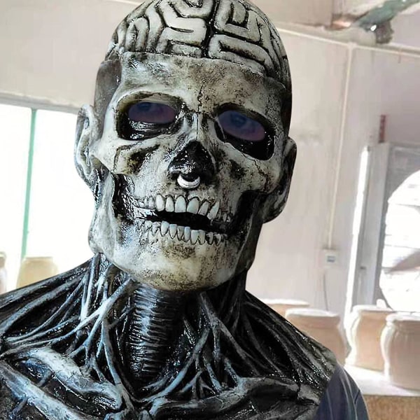 Halloween hodeskalle maske biokjemisk hodeplagg rollespill rekvisitter Black