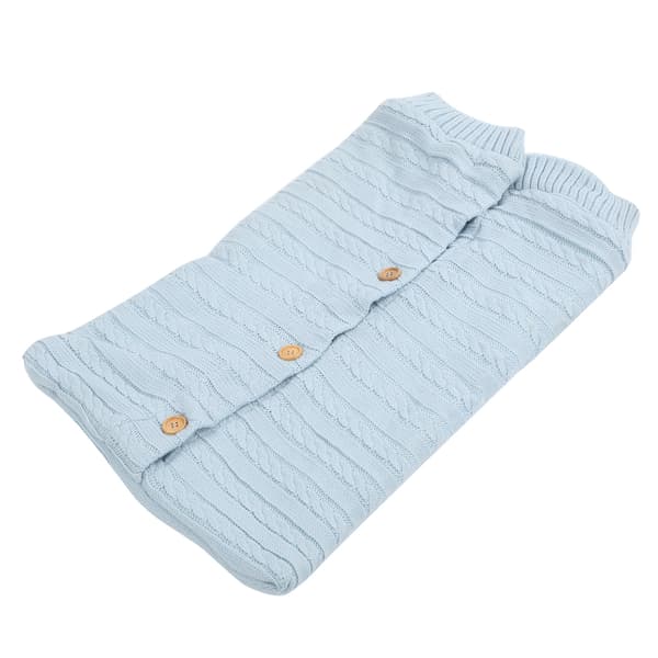 Baby Swaddle Vognteppe Varmt Nyfødt Spedbarn Sovepose Vinter Blå