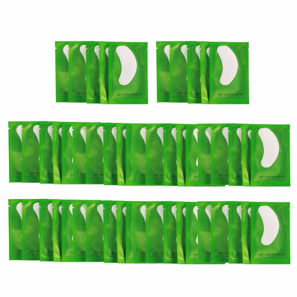 50 par podede øyenvippeforlengelse Hydrogel Under Eye Gel Pad Patch Mask Sticker Tape Grønn