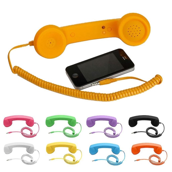 Mobiltelefon lur telefon extern mikrofon retro orange