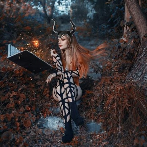 Stk Dæmon Pandebånd Horns Queen Pandebånd Sort Fest Cosplay Fancy Dress Pandebånd Unisex-voksenhår Pandebånd Gothic Wicke