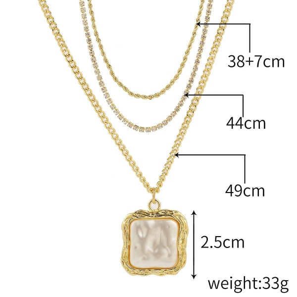 Halskæde dobbeltlags Heartchoker modesmykker B1692 N2104-14