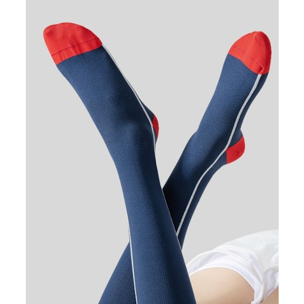 Urheilulihasten puristussukat fitness -juoksu hyppynaru painevasikkasukat liesipiippu neljä vuodenaikaa pitkä ohut putki (yösininen naisten one size 35-40)