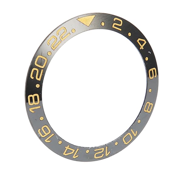 Keramisk urkransindsats sort base guldciffer 40 mm erstatning til urmager