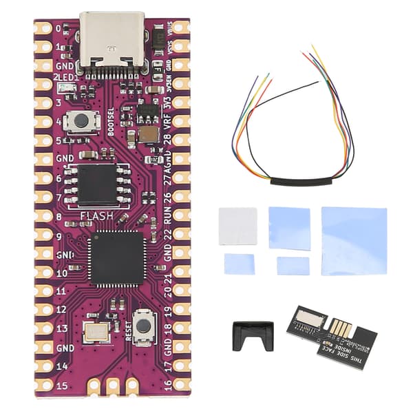 Raspberry Pi Dual Core ARM Cortex M0+ 264KB Mikrokontrollerikortti SD2SP2 SDLoad SDL -sovittimella, musta