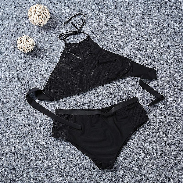 Plus Naisten Bikinisarja Push Up set korkeavyötäröiset uimahousut 2XL
