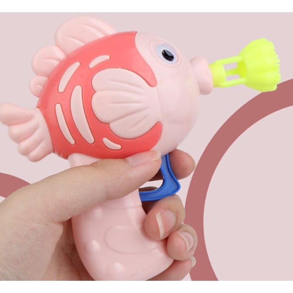 Barnleksak mini manuell bubbelpistol söt liten fisk (rosa liten söt fisk),
