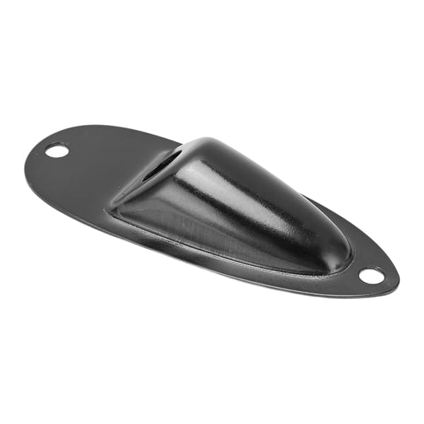 Sort Båtstil Elektrisk Gitar Jack Plate Input Output Socket Skrue Instrumenttilbehør