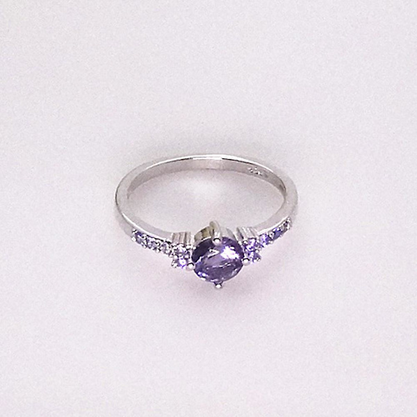 Lyx Kvinnor Faux Ametist Inlagd Finger Ring Bröllop Förlovning Smycken Present US 8