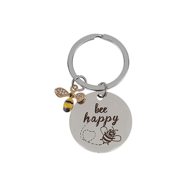 1 stk lærerens dag nøglering gave rustfrit stål lærerens dag nøglering Bee Pendant nøglering
