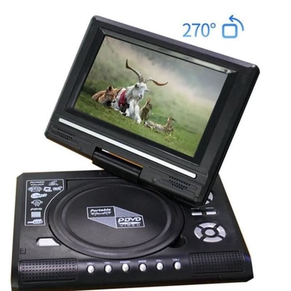 9,8" bärbar DVD-spelare, roterande HD digital smart-TV EVD DVD-spelare, stöder SD-kort, USB-TV, CD, DVD - A4