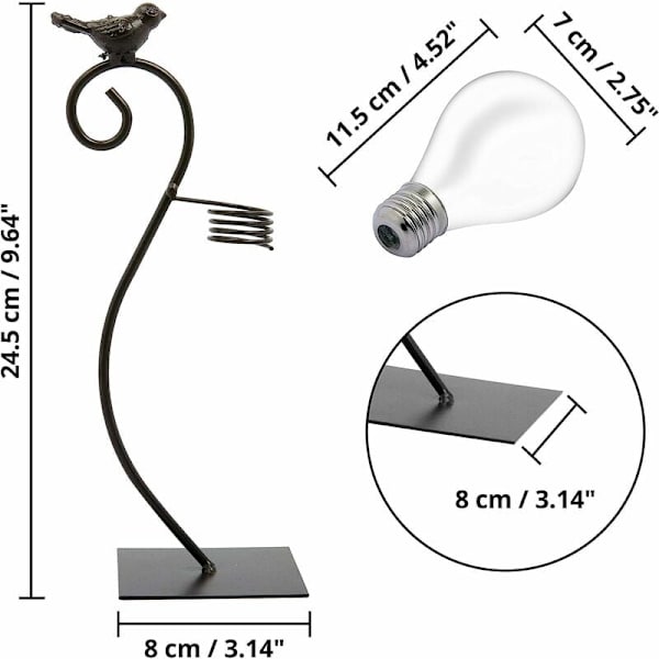 Hydroponic Planter Ornament Iron Desktop Maljakko (musta [26*12*8cm]),