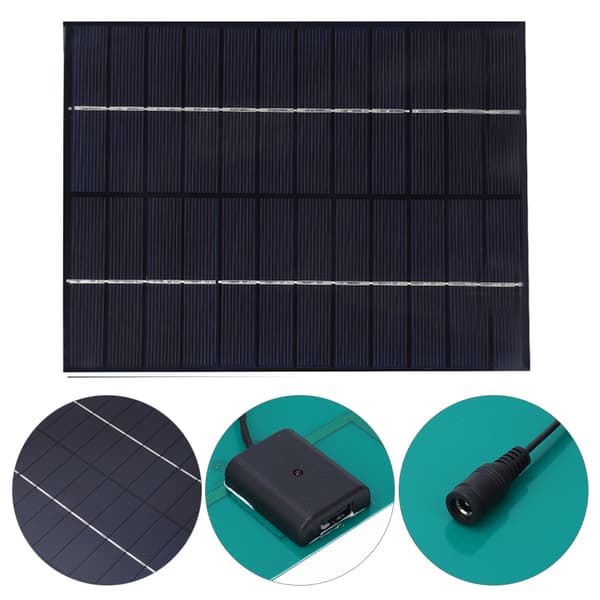 6,5W 12V 5V Bærbart Solcellepanel Modul Mobil Solenergi Batteri Billader