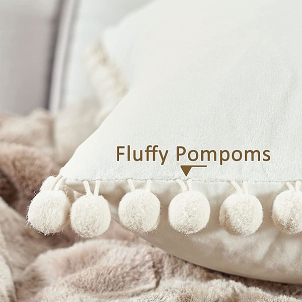 Dekorative lumbale putetrekk 12 X 20 tommer myke partikler Fløyels solide putetrekk 12**20* Cream