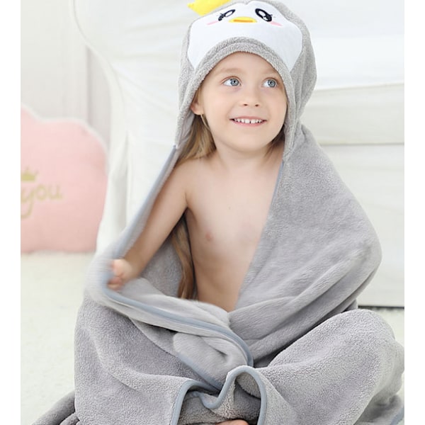 Barnebadekåpe 80*130 Meguiar Penguin Grå