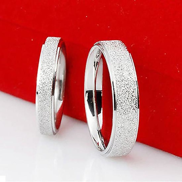 Män Kvinnor Bröllopsring Ring Rostfritt Stål Matt Ring Smycken Par Present Silver Size 7