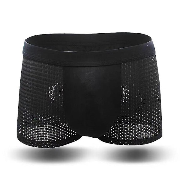 Män Mesh Boxer Brief Trunks Shorts Andas kalsonger Black XL
