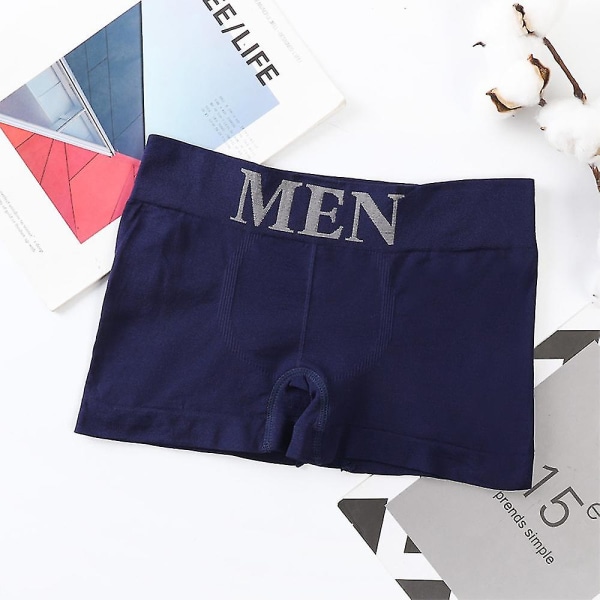 Män Letter Shorts Soft Comfort Underkläder Kalsonger Dark Blue