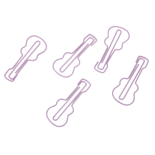 50 stk lilla gitarformede binders bærbare dekorative gitarformede binders