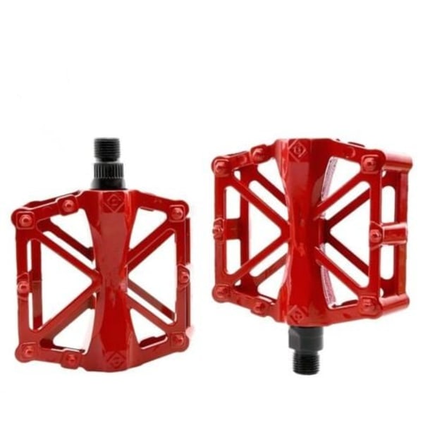 Sykkelpedaler, sykkelpedaler, aluminiumskropp, for MTB terrengsykkel 1 par (Big Red)