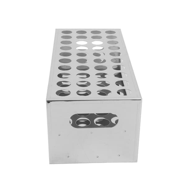 Reagensrørholder i rustfritt stål - 40 hull (15,5 mm)