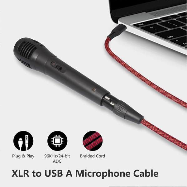 USB til XLR-adapterkabel – Plug-and-Play og høy kvalitet – for studioopptak med mikrofon 3M