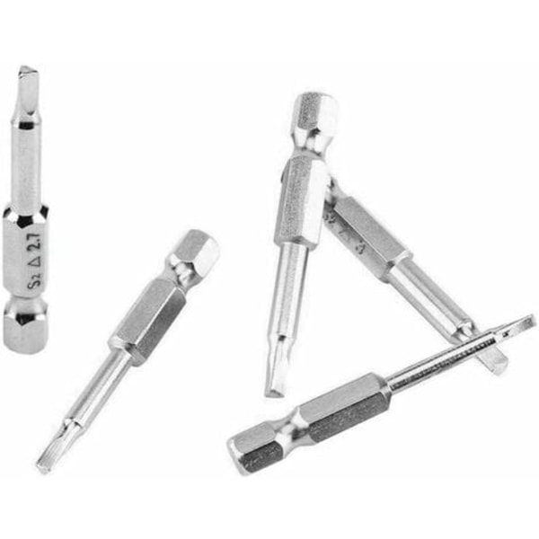 Pieces S2 Teräksinen kolmiokantainen magneettinen set 1,8 mm, 2 mm, 2,3 mm, 2,7 mm, 3 mm kuusiovarsi, pituus 50 mm