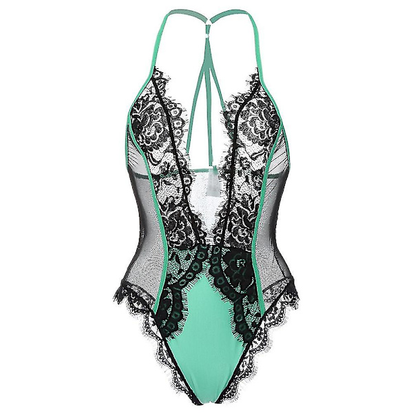 Kvinnor Spets Body Sexiga Underkläder Nattkläder Plus Size Green 4XL