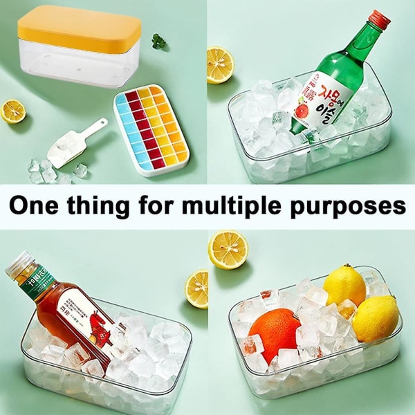 Ice Cube bakke med let at frigive silikone isterning bakke is opbevaringsboks