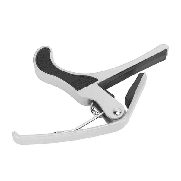 Snabbkopplings Capo Set i Legering med 2 Plektrum för Elgitarr Banjo Mandolin Silver