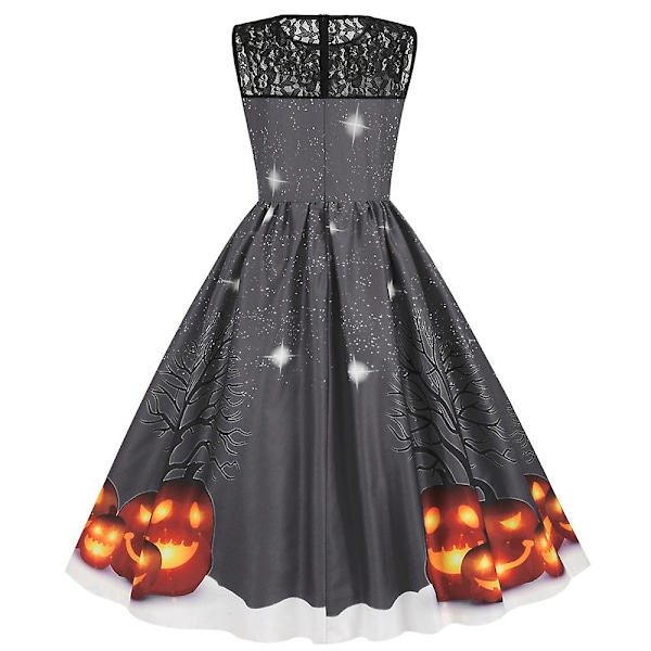 Naisten hihaton halloween- print A-linjainen hame XL JY15350