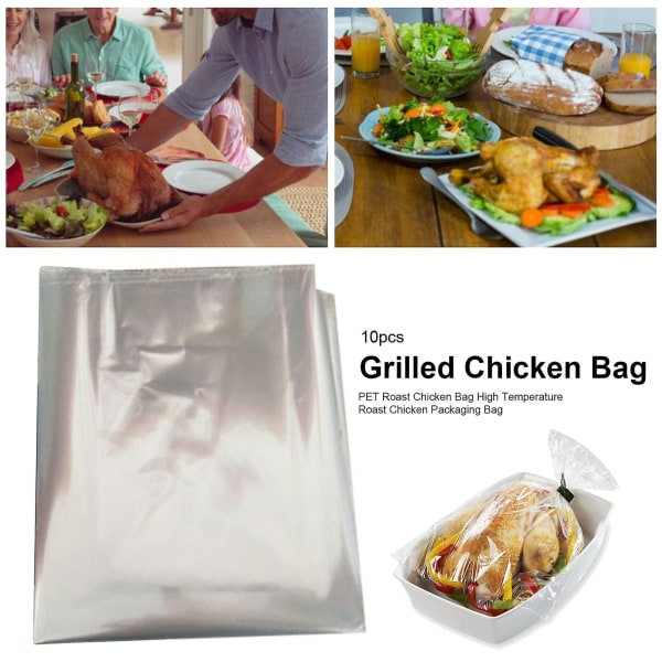 5 X 10 stk. Mikrobølgeovnspose Nem at bruge Varmebestandig fødevaregodkendt stegeemballagepose til spisestue