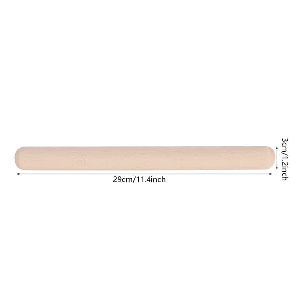 Solid Træ Rullepind 29cm til Bagning