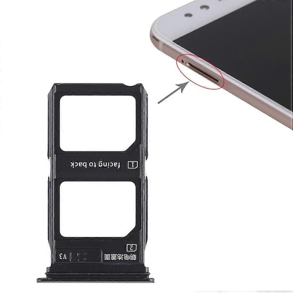 For Vivo X9 Plus 2 x SIM-kortskuff Black