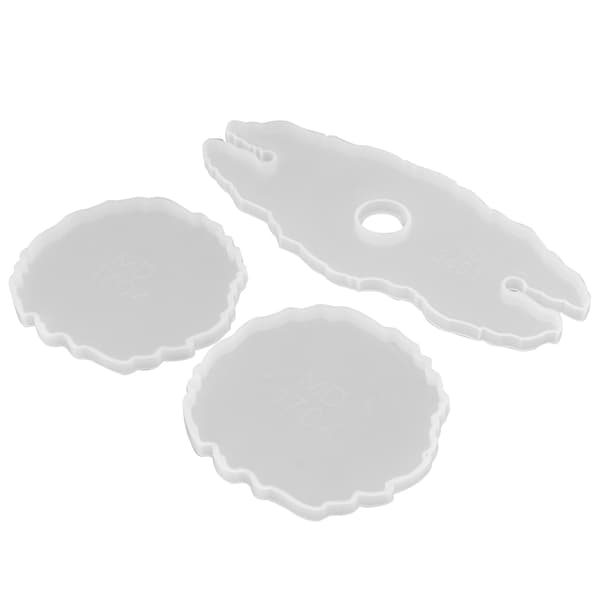3 stk. DIY Epoxy Resin Vinreolforme Irregulære Silikone Støbebakker Sæt
