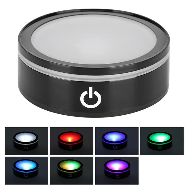 3D Innvendig Utskjæring LED Krystall Svart Flat Berøring Multi-Modus Fargerik Hvit Lys Bilbase