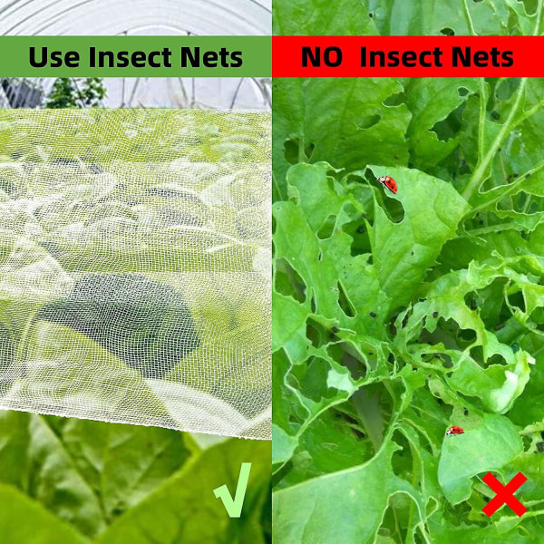 Anti-insektsnett, 2,5 X 7 m anti-insektbeskyttelsesnett, finmasket beskyttelsesnett for å beskytte hage, drivhus, planter, frukthager, avlinger